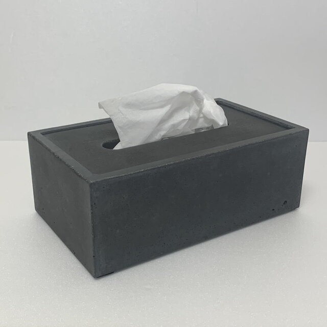 ボックスティッシュケース／ブラックコンクリート　-コンクリート/モルタル/セメント雑貨-