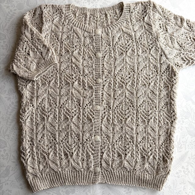 半袖カーディガン　シルクリネン