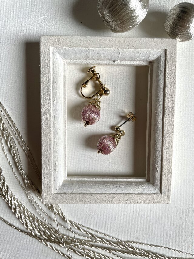 京金糸　艶色ピアス　イヤリング