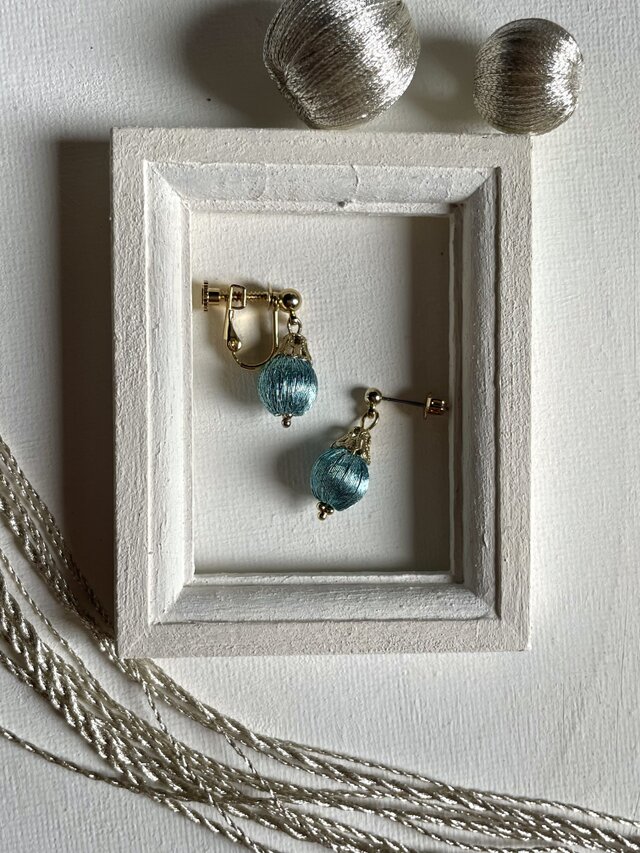 京金糸　艶色ピアス　イヤリング