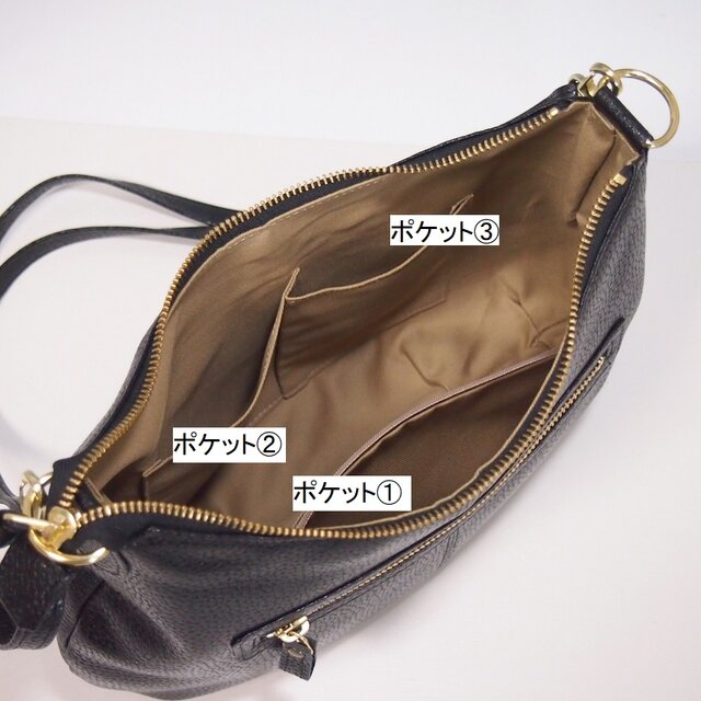 ☆ハンドメイド☆日本製☆本革☆斜め掛けショルダーバッグ☆コロンと