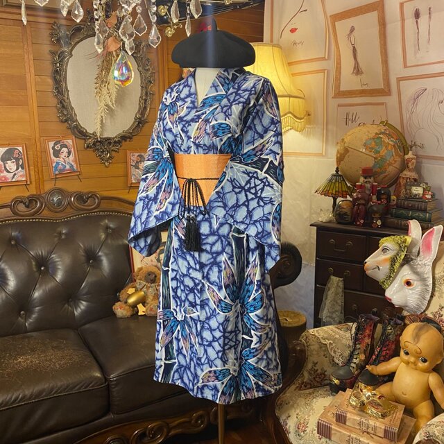 浴衣ドレス リメイク品 浴衣リメイク][refashion]浴衣リメイクでラップドレス製作・Wrap