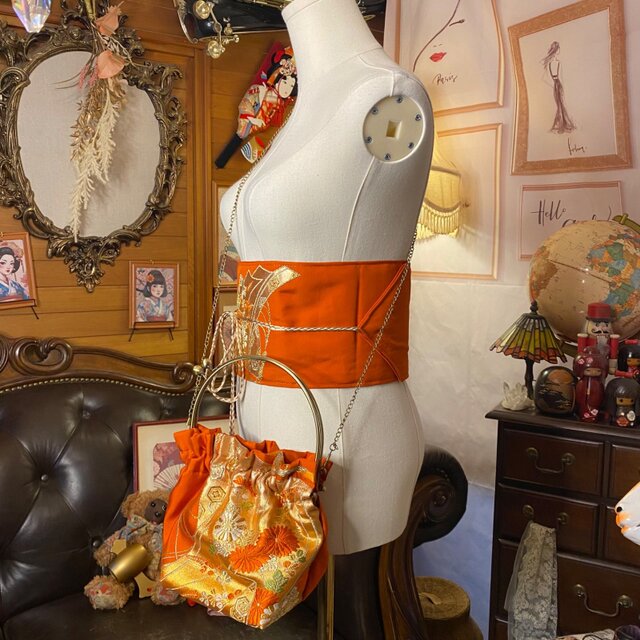 ❤NY❤ ハンドメイド 帯 リメイク 和洋折衷 名古屋帯リメイク ハンドバッグ バック ショルダー