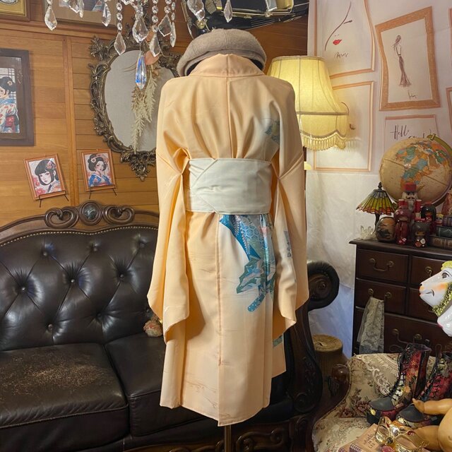 付け下げ着物リメイク ミニミディ ワンピース／ドレス／洗える化繊