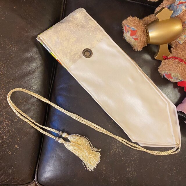 着物リメイク ミニミディ ワンピース／ドレス／洗える化繊 名古屋帯サッシュベルト 淡い藤ねずのストライプ KW-998 着物リメイク ミニミディ ワンピース／ドレス／洗える化繊 名古屋帯