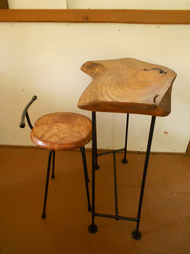 けやきアイアンテーブル  イスセット 07--26　　
