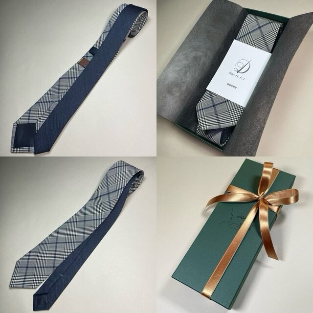 限定】2way ナロー ネクタイ チェック プレゼント ギフト バイカラー