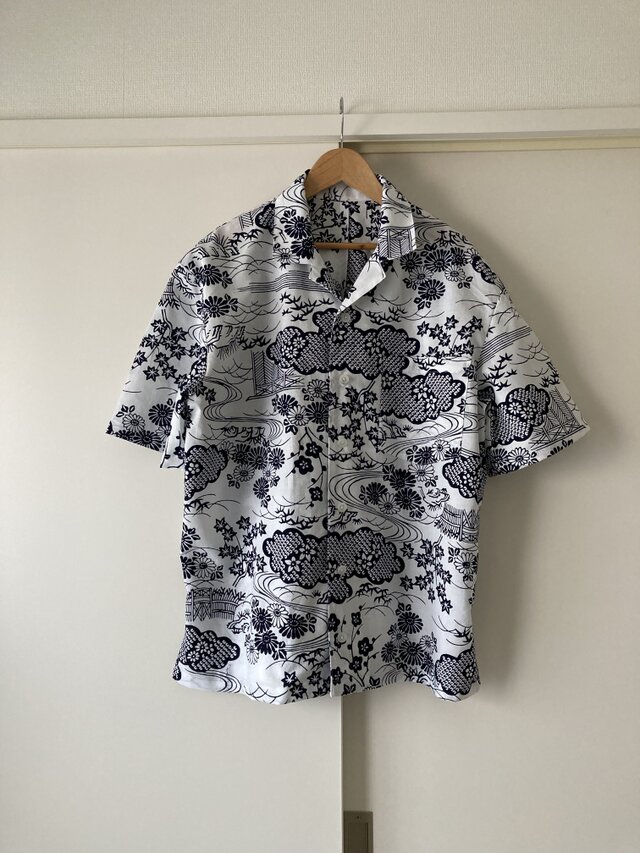 浴衣のアロハシャツ　菊と紅葉