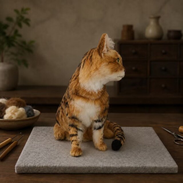 うちの子 猫オブジェ｜羊毛フェルト リアル再現 オーダーメイド