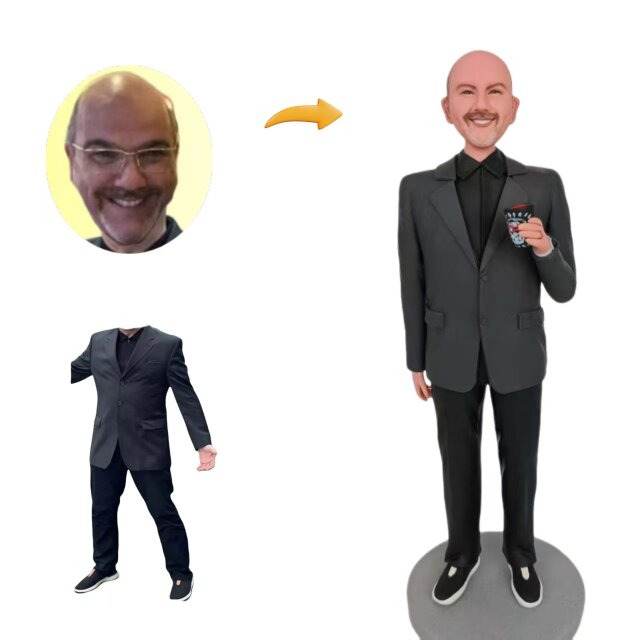 就職祝い、退職祝い、似顔絵 人形 オーダーメイド ドール オリジナル 肖像画　置物　フィギュア 作成、上司、社長、同僚、部下