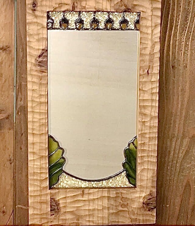 【一点物】鏡 ミラー 木枠　リビング ダイニング ルーム