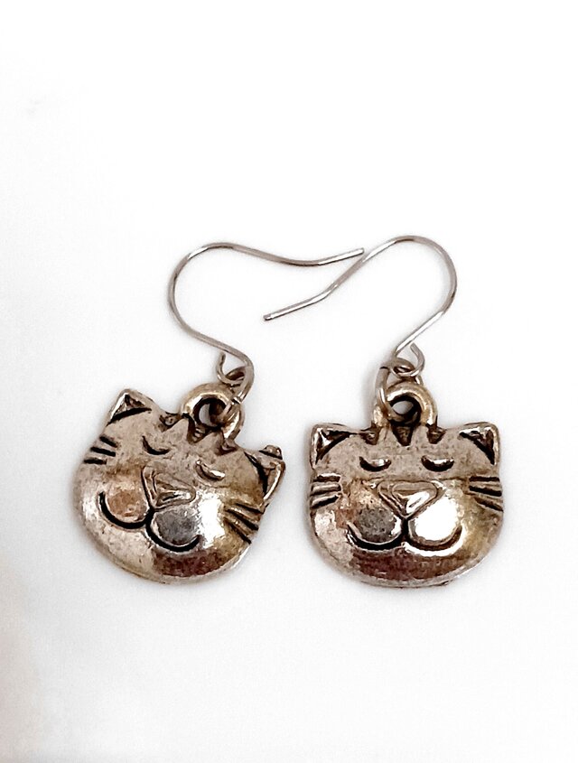 寝てるねこピアス