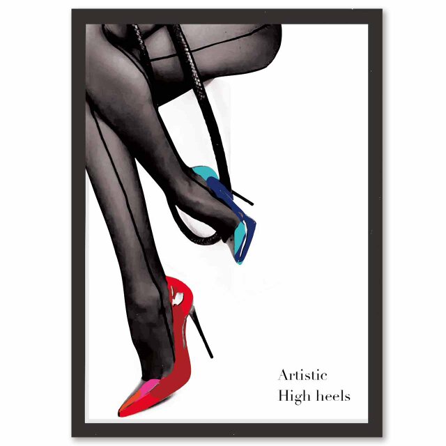ハイヒールでアート　送料無料 　イラスト　A4〜A0　ポスター　アートポスター　アートsei検索新着順　3566