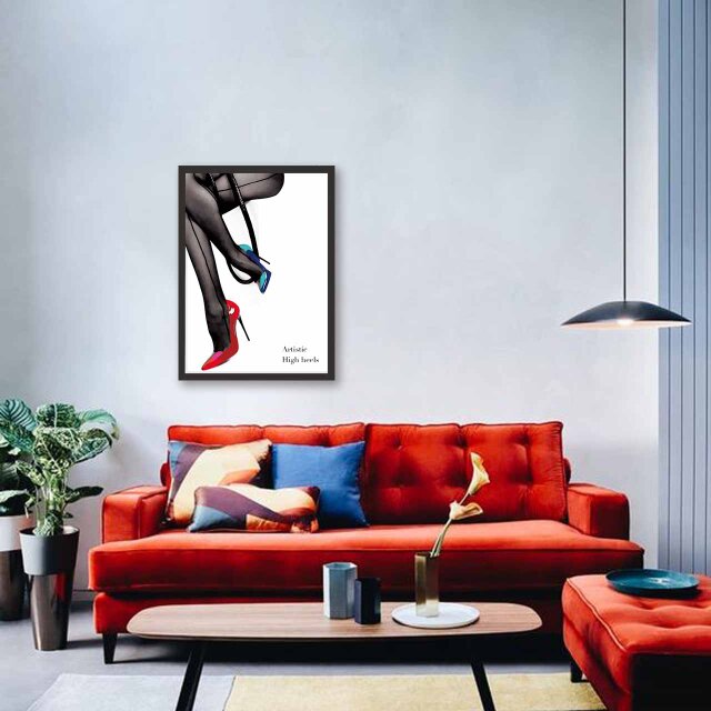 ハイヒールでアート 送料無料 イラスト A4〜A0 ポスター アート