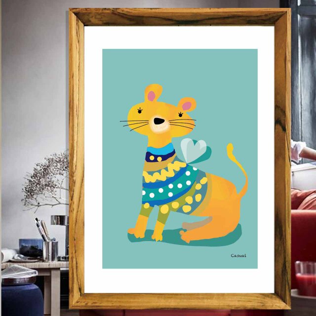 casual ネコ　送料無料 　イラスト　A4〜A0　ポスター　アートポスター　アートsei検索新着順　3146