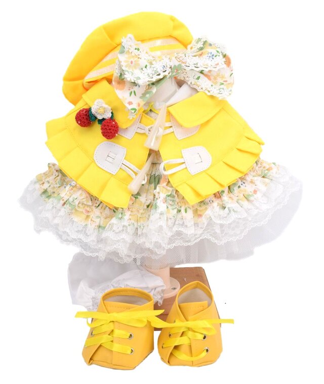 一点限り❁リーナベル　コスチューム　ハンドメイド　服　花 リーナベル 服 着せ替え コスチューム ダッフルケープ付花柄