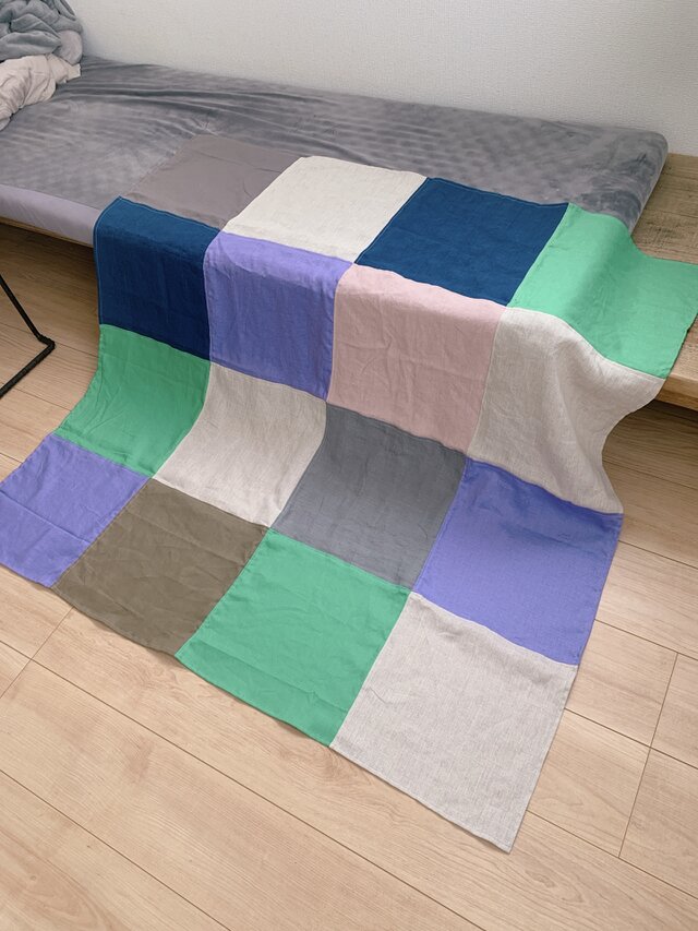 リネンパッチワークマルチカバー | iichi 日々の暮らしを