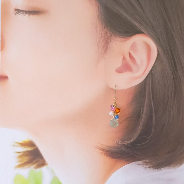 専用❣️ブルーオブシディアン＆グリーンカイヤナイトのピアス　14kgf 専用❣️ブルーオブシディアン＆グリーンカイヤナイトのピアス