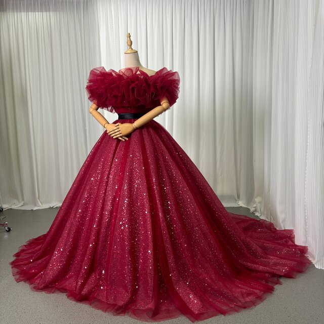 人気！ストーン付きツートンカラースタンダードドレス✨後ろファスナー