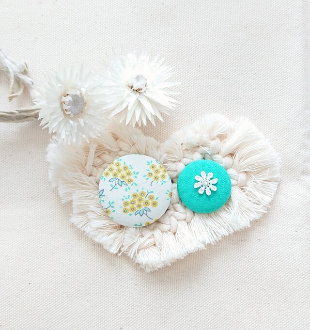 ★くるみボタンブローチ★