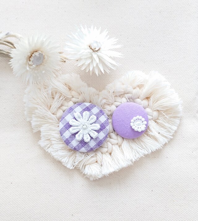 ★くるみボタンブローチ★