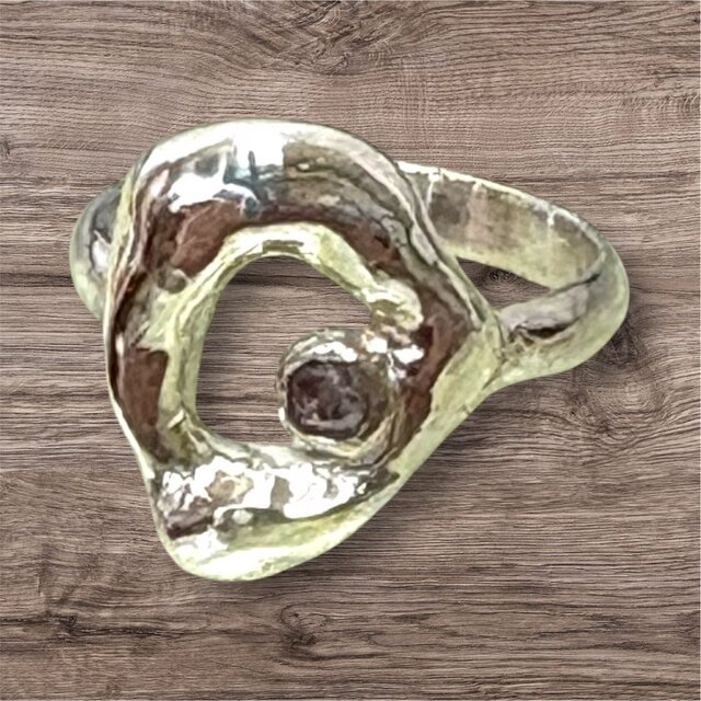 ピンクダイアモンドのシルバーリング