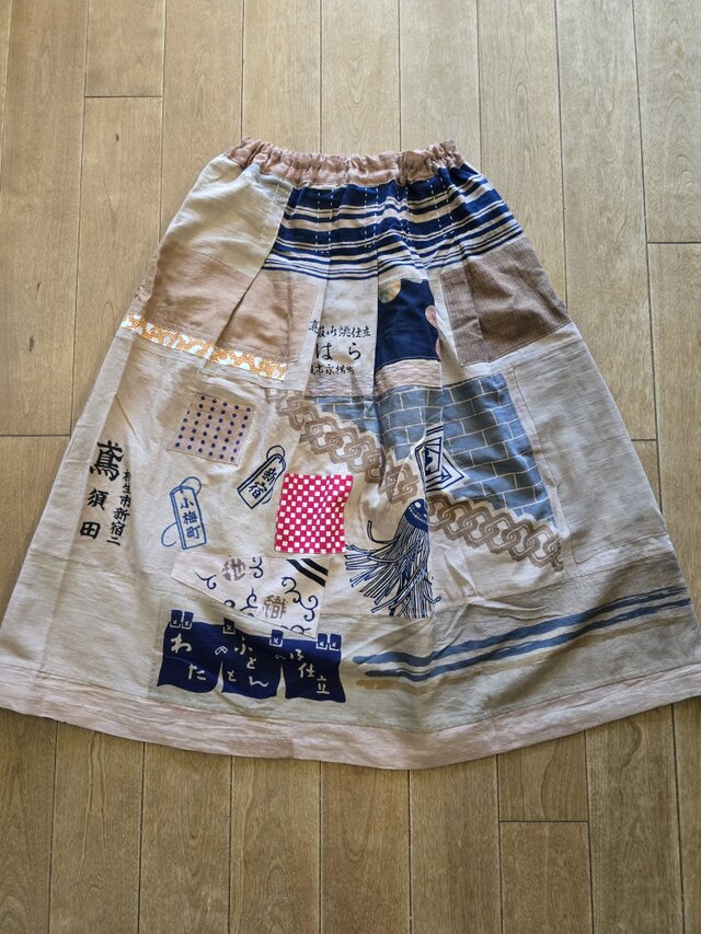 着物リメイク ハンドメイド 手ぬぐい 柿渋染め パッチワーク 着物リメイク ハンドメイド 手ぬぐい 柿渋染め パッチワーク
