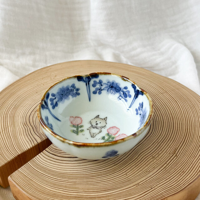 チコロット❤️ミニ小鉢❤️すべて手描き❤️染付け❤️小皿❤️1つあると便利な器❤️手のひらサイズ❤️猫
