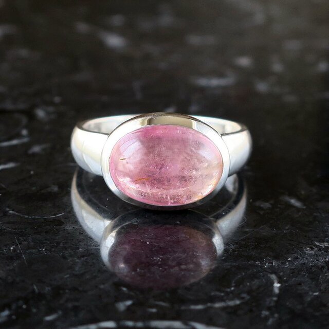 天然石リング/12.5号/スピネル スピネル リング バイカラー オーバルカボション 4.35ct 天然石