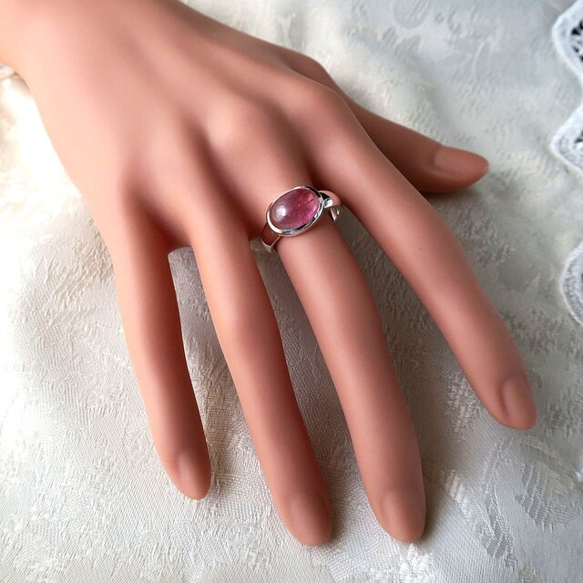 スピネル リング バイカラー オーバルカボション 4.35ct 天然石