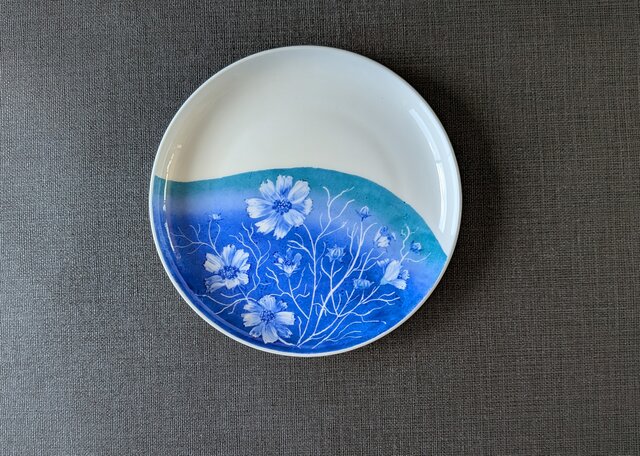 【レア】新品 辻 修窯 大皿 コスモス がいっぱい 菓子 皿 サイン 日本 高級 SALE！！【レア】新品 辻 修窯 大皿 コスモス がいっぱい 菓子