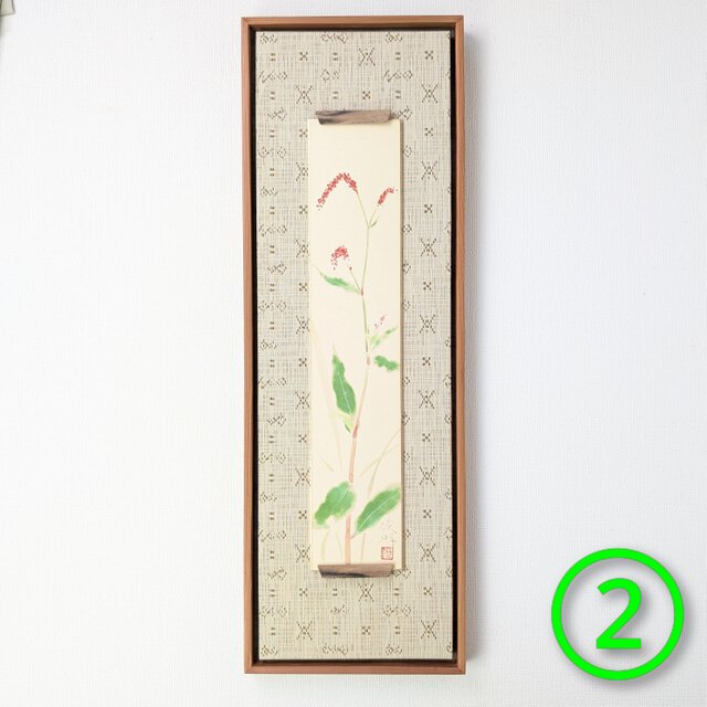 オリジナル絵短冊 「蓼（たで）の花」（日本画、広幅） | iichi 日々の
