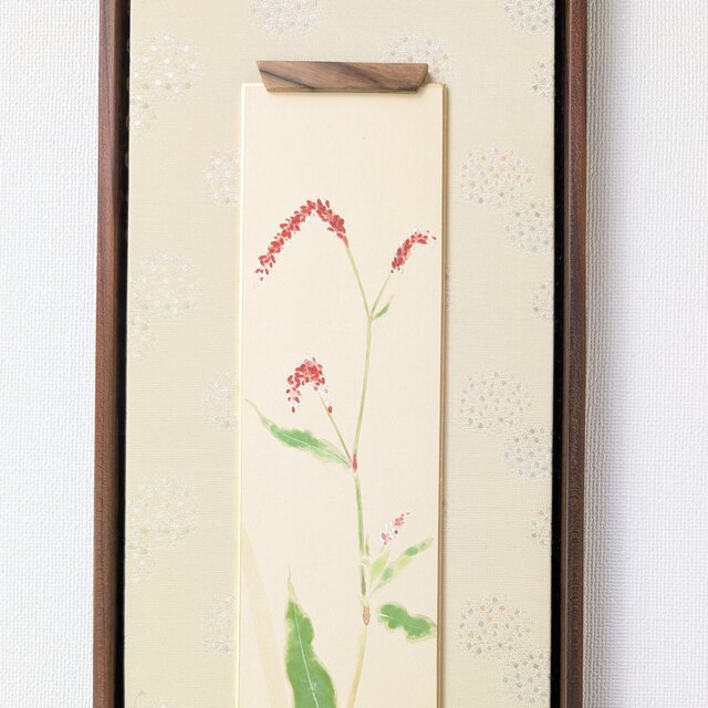 オリジナル絵短冊 「蓼（たで）の花」（日本画、広幅） | iichi 日々の