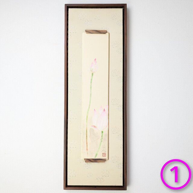 オリジナル絵短冊 「蓮花」（日本画、広幅） | iichi 日々の暮らしを