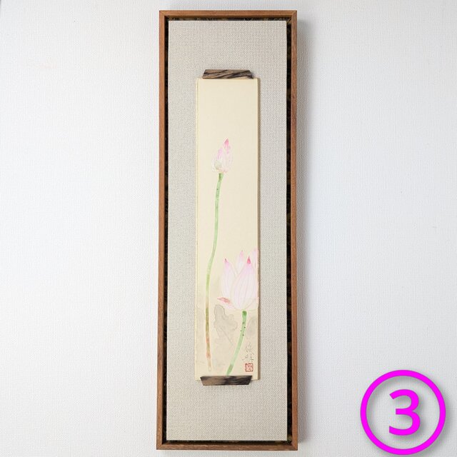 オリジナル絵短冊 「蓮花」（日本画、広幅） | iichi 日々の暮らしを