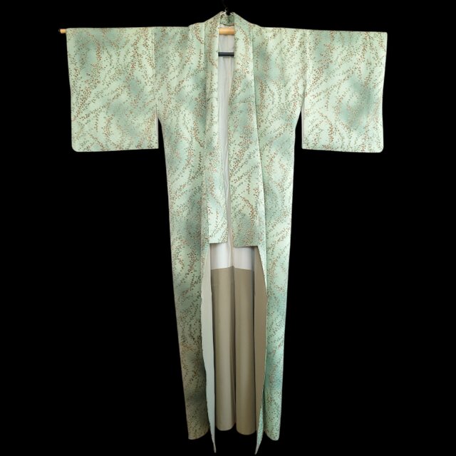 着物　ワンピース　フレンチスリーブ　ドレス　作家物　正絹　リメイク　ハンドメイド 着物リメイク ワンピース 2WAY 花柄 フレンチスリーブ ギャザー