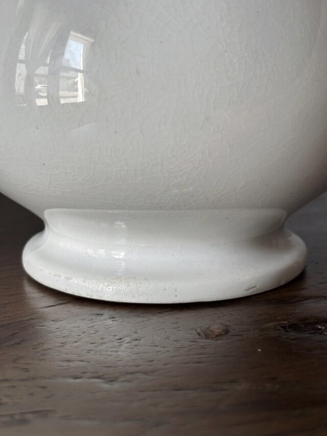 Creil&Montereau 白 ピシェ 花器 花瓶 h21cm クレイユ モントロー