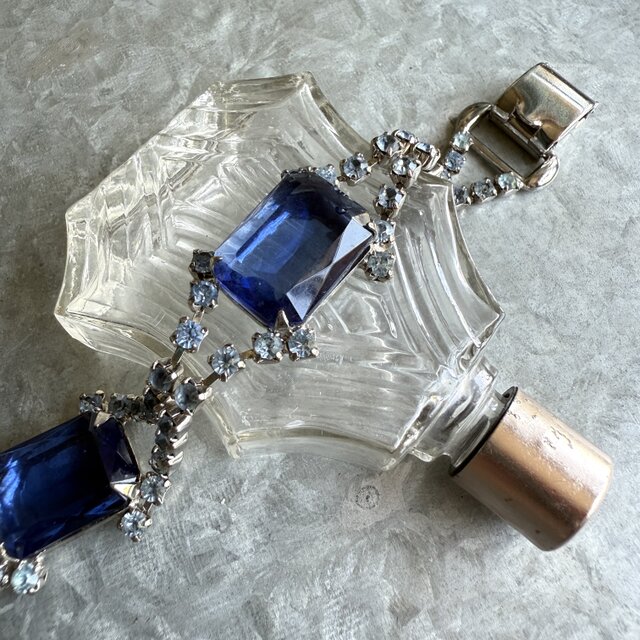 B161-ヴィンテージブレスレット U.S.A. Cobalt Blue Crystal and