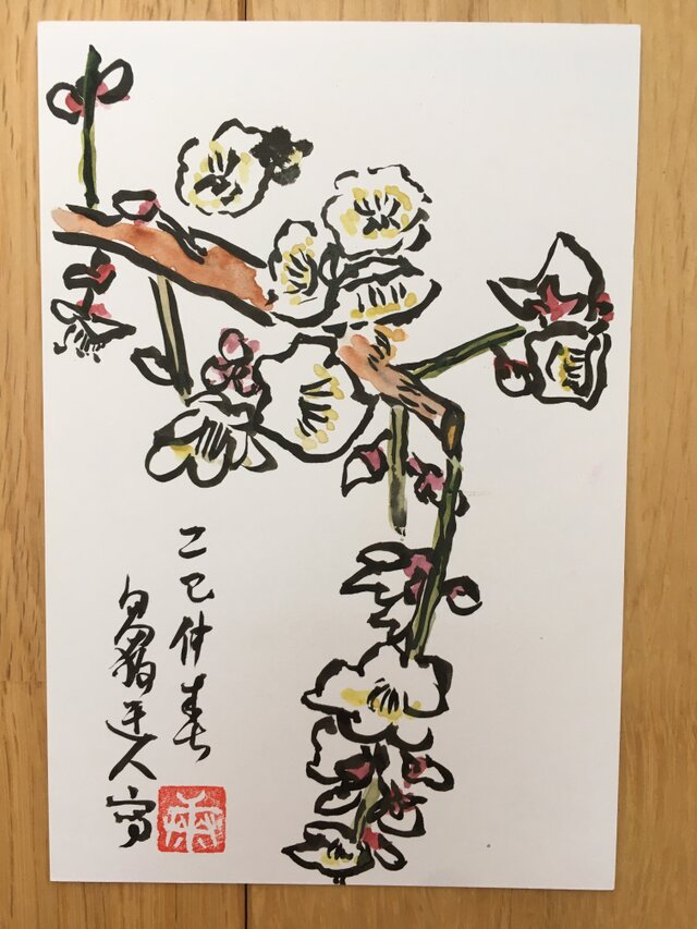 ポストカード　白梅