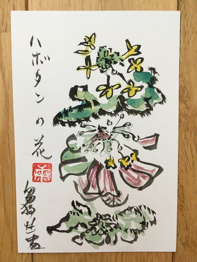 ポストカード　葉牡丹の花