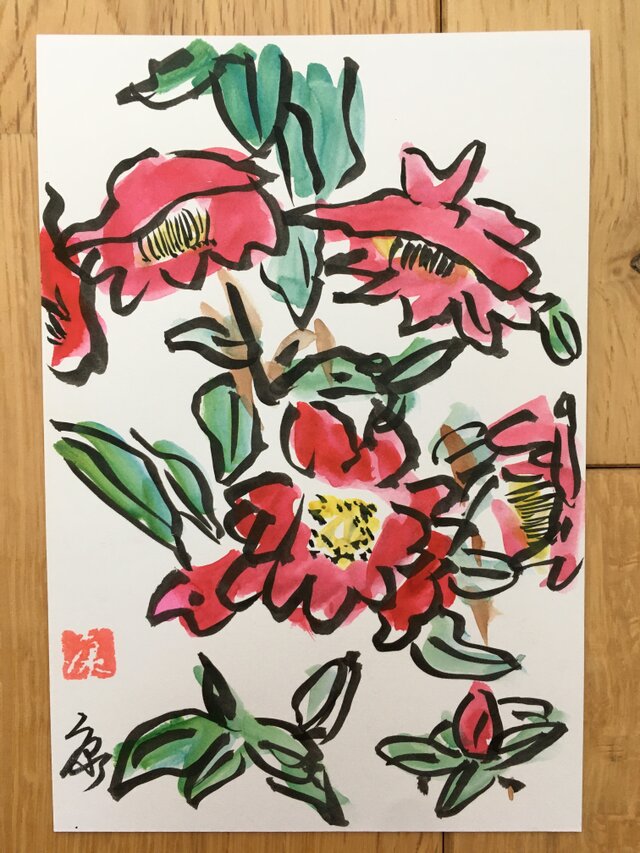 ポストカード　サザンカ