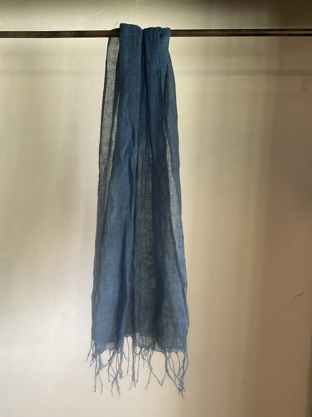 正藍染　ストール　綿　