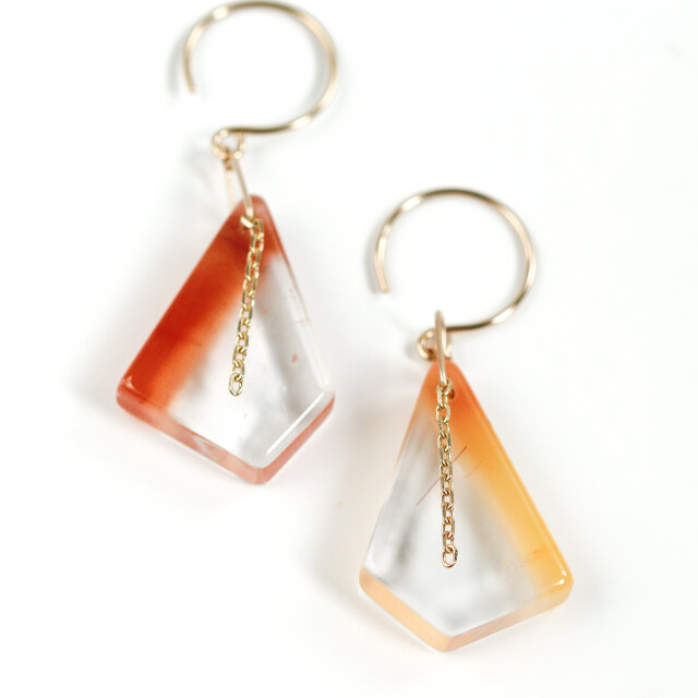 K10｜fruities｜アンフィボールインクォーツのピアスNO.6