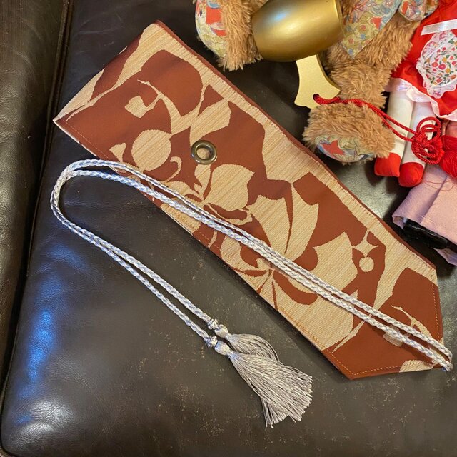 着物 リメイク ロング ワンピース ドレス 洗える 化繊 名古屋帯