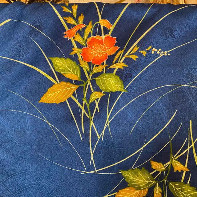 着物リメイク ワンピース／ドレス／洗える化繊 帯サッシュベルト 深い