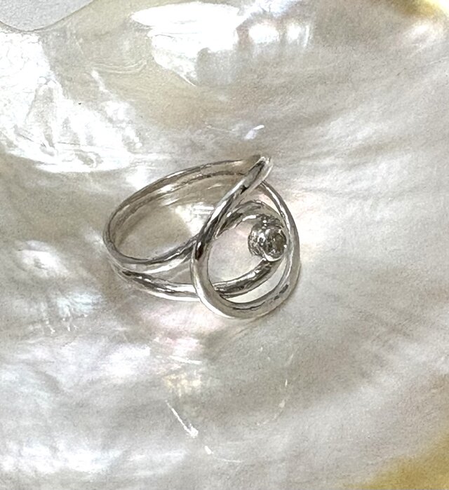 シルバー スパイラル ダイアモンドリング | iichi 日々の暮らしを