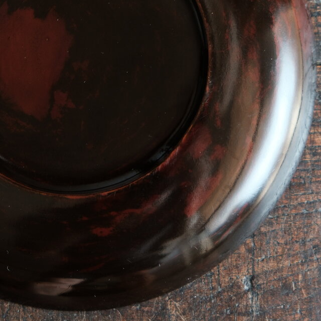 素敵な色味◇枝木と実 漆芸蒔絵中皿 漆器 骨董/antiques 古民家 時代物