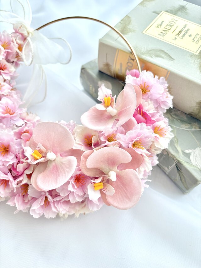 桜と胡蝶蘭のフープリース