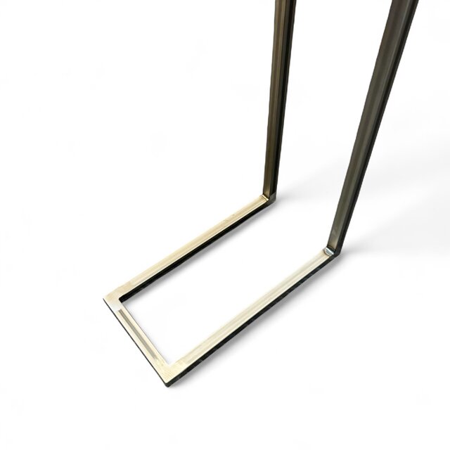 サイドテーブル アイアン 欅 無垢材 木製 天然木 一枚板 コの字