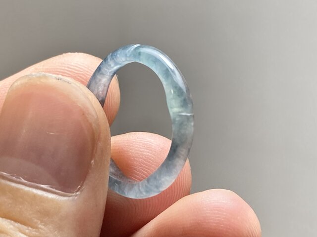 L13-50 ピンキーリング 高氷種 竹節 リング 水色飃藍花 9.0号
